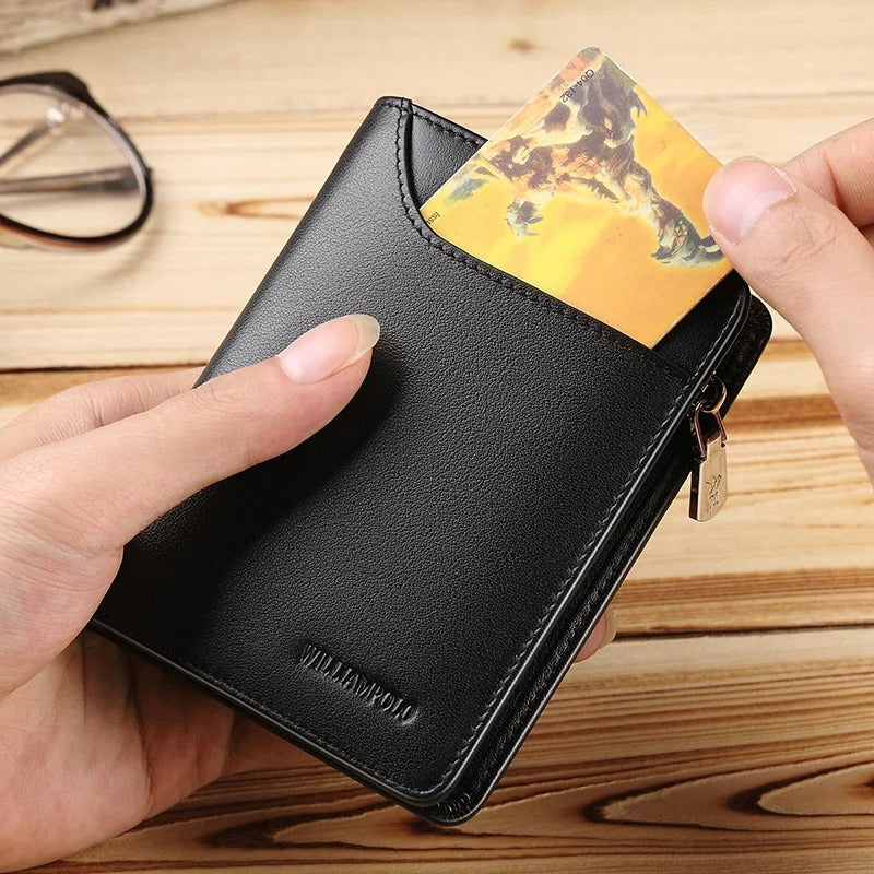 WilliamPOLO Short Men Wallet - 100% Genuine Cow Leather