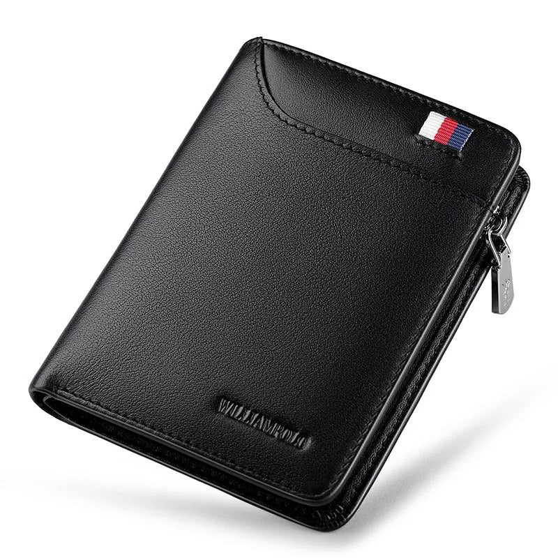 WilliamPOLO Short Men Wallet - 100% Genuine Cow Leather