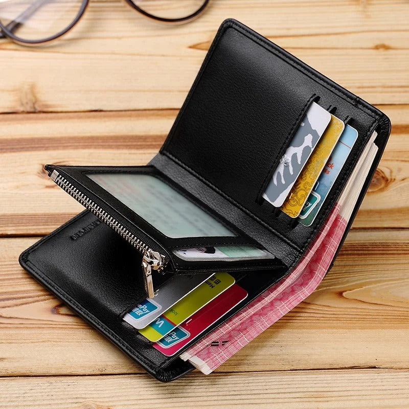 WilliamPOLO Short Men Wallet - 100% Genuine Cow Leather