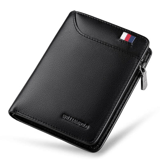 WilliamPOLO Short Men Wallet - 100% Genuine Cow Leather